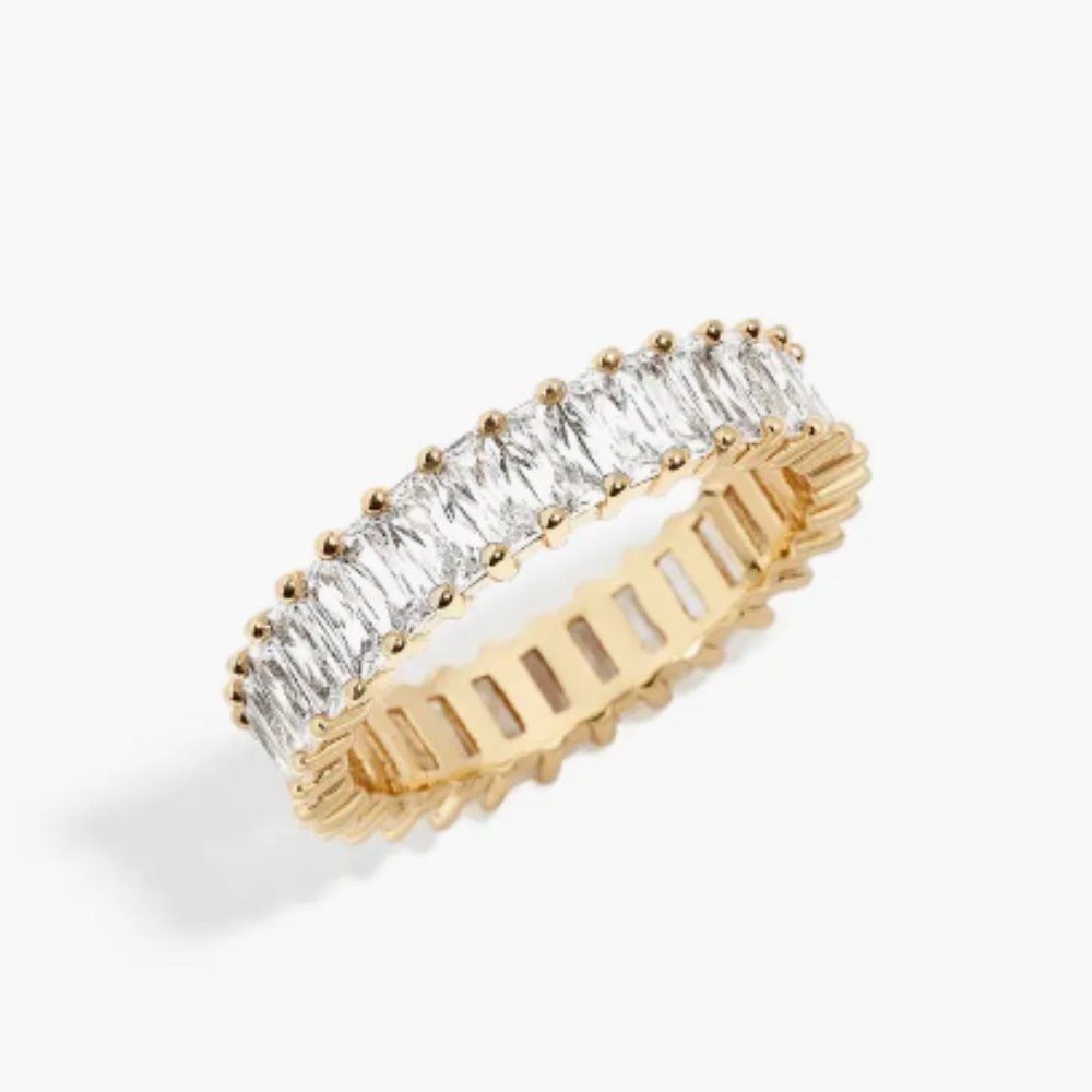 BaubleBar Mini Alidia Baguette Ring - Size 7, clear